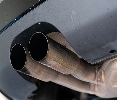 modern car exhaust detail taken from